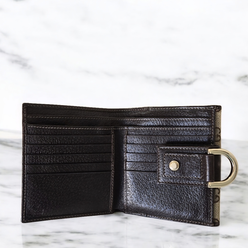 ⛔️SOLD⛔️-Gucci (Vintage) GG Monogram D-Ring Abbey Compact Wallet With Dustbag - Picture 11 of 15
